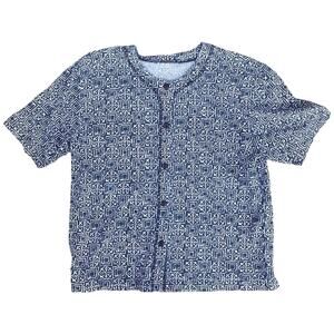 vintage Katelyn Rose Men L black white buttoned short sleeve t shirt